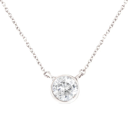 .925 Sterling Silver 1/2 Cttw Diamond Bezel 18" Pendant Necklace (I-J Color, I2-I3 Clarity)